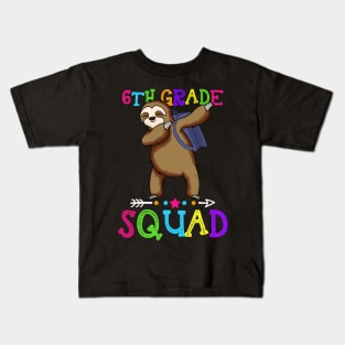 Sloth Team 6th Grade Squad Teacher Back To School Kids T-Shirt